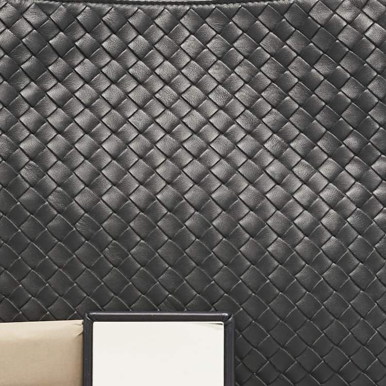 Pre Owned Bottega Veneta Black Intrecciato Leather Milano Tote