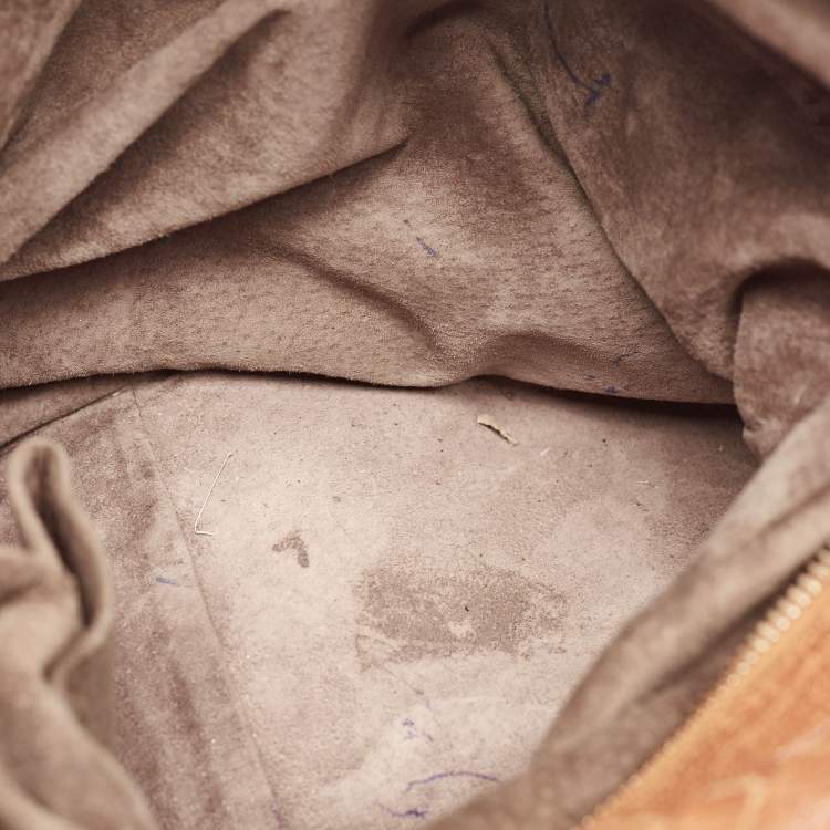 Pre Owned Bottega Veneta Rust Brown Intrecciato Leather Belly 76 Hobo