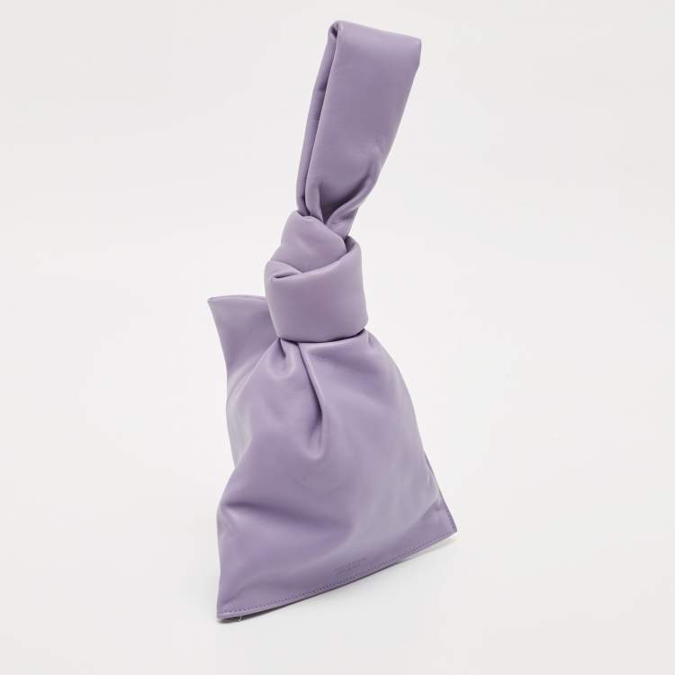 Pre Owned Bottega Veneta Purple Leather BV Twist Clutch Bag