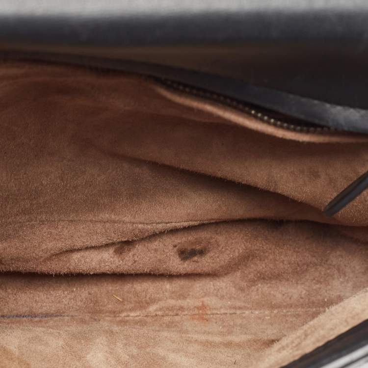 Pre Owned Bottega Veneta Black Intrecciato Leather Alumna Top Handle Bag