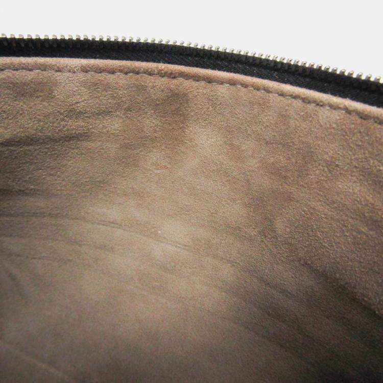Pre Owned Bottega Veneta Black Intrecciato Fringed Leather Chain Shoulder Bag