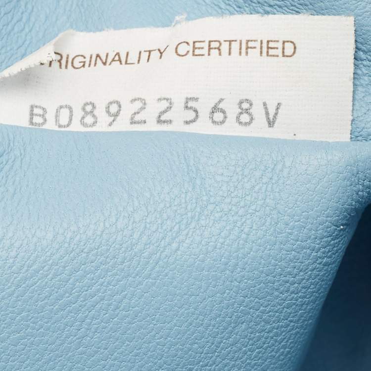 Pre Owned Bottega Veneta Light Blue Intrecciato Leather Mini The Pouch Bag