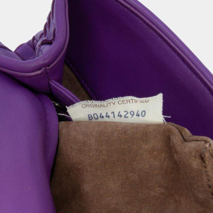 Pre Owned Bottega Veneta Purple Small Nappa Intrecciato Olimpia Shoulder Bag
