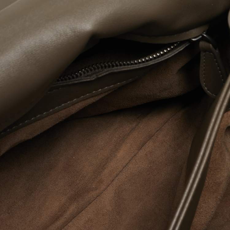 Pre Owned Bottega Veneta Beige Intrecciato Leather Medium Olimpia Shoulder Bag