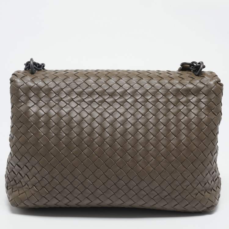 Pre Owned Bottega Veneta Beige Intrecciato Leather Medium Olimpia Shoulder Bag