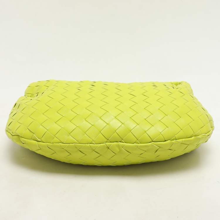 Pre Owned Bottega Veneta Kiwi Intrecciato Leather Teen Jodie Hobo