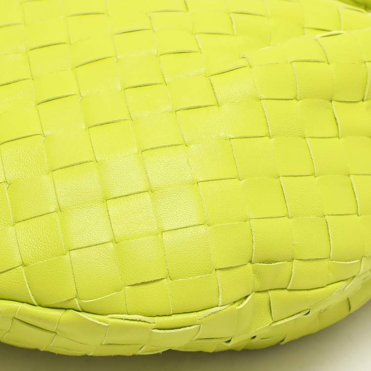 Pre Owned Bottega Veneta Kiwi Intrecciato Leather Teen Jodie Hobo
