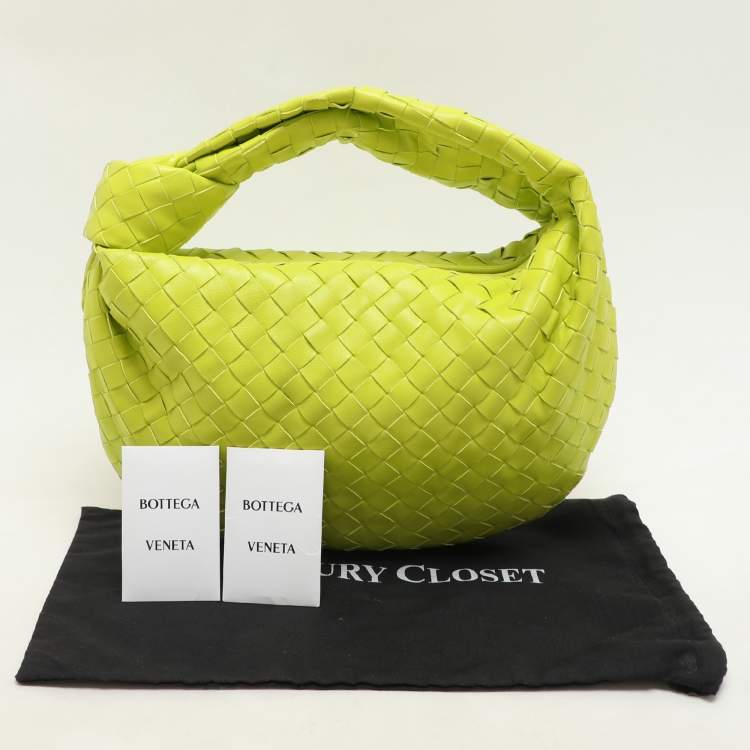 Pre Owned Bottega Veneta Kiwi Intrecciato Leather Teen Jodie Hobo