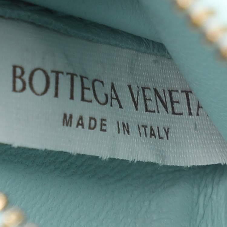 Pre Owned Bottega Veneta Blue Padded Intrecciato Leather Chain Cassette Shoulder Bag