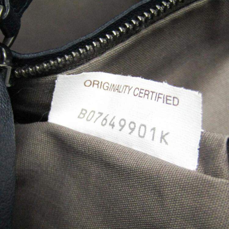 Pre Owned Bottega Veneta Navy Blue Intrecciato Leather Tote Bag