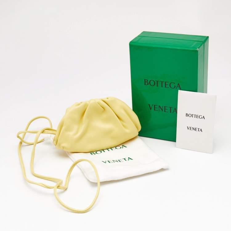 Pre Owned Bottega Veneta Yellow Leather Extra Mini The Pouch Bag