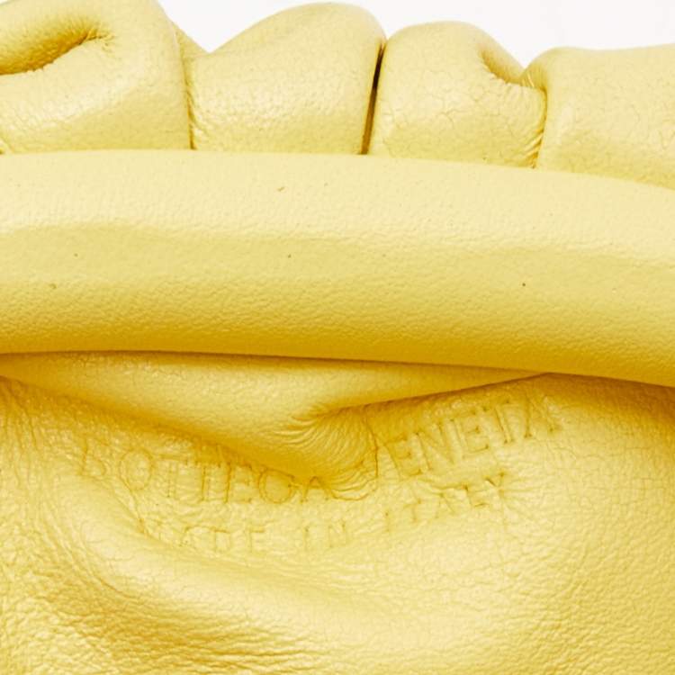 Pre Owned Bottega Veneta Yellow Leather Extra Mini The Pouch Bag