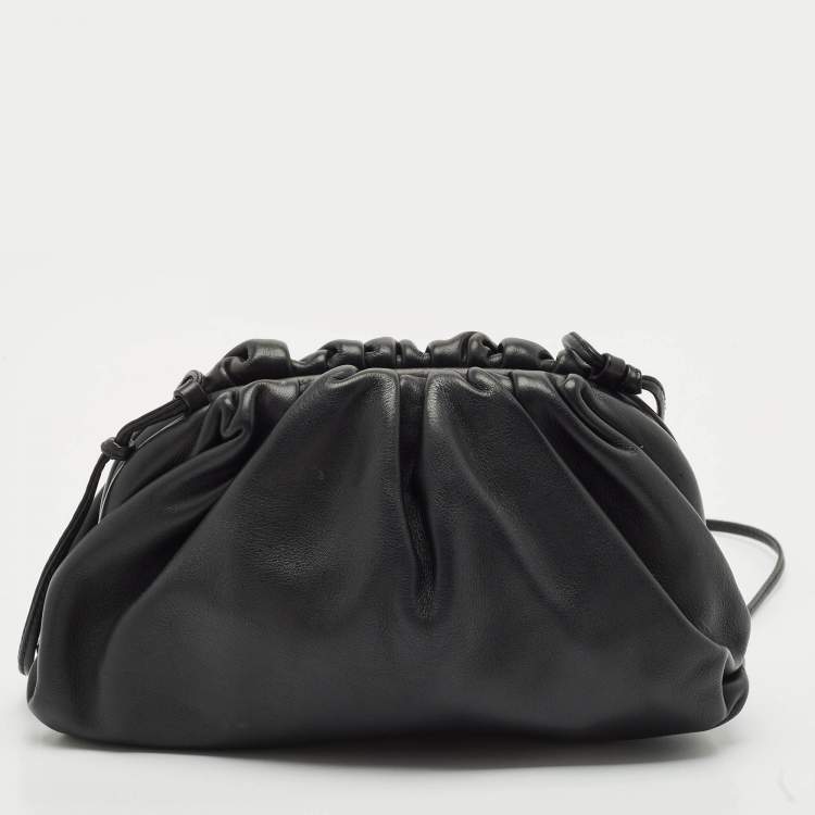 Pre Owned Bottega Veneta Black Leather Small The Pouch Clutch