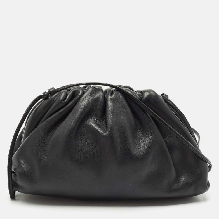 Pre Owned Bottega Veneta Black Leather Small The Pouch Clutch