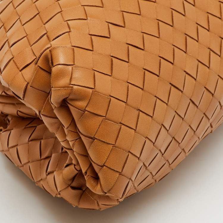 Pre Owned Bottega Veneta Brown Intrecciato Leather Pouch Clutch