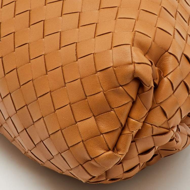 Pre Owned Bottega Veneta Brown Intrecciato Leather Pouch Clutch