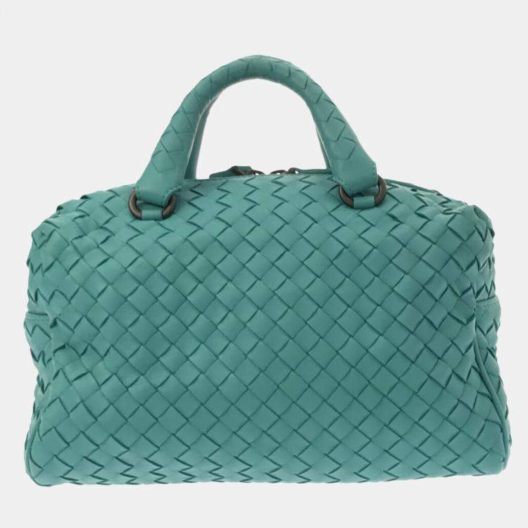 Pre Owned Bottega Veneta Blue Intrecciato Satchel