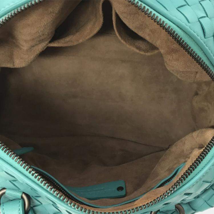 Pre Owned Bottega Veneta Blue Intrecciato Satchel