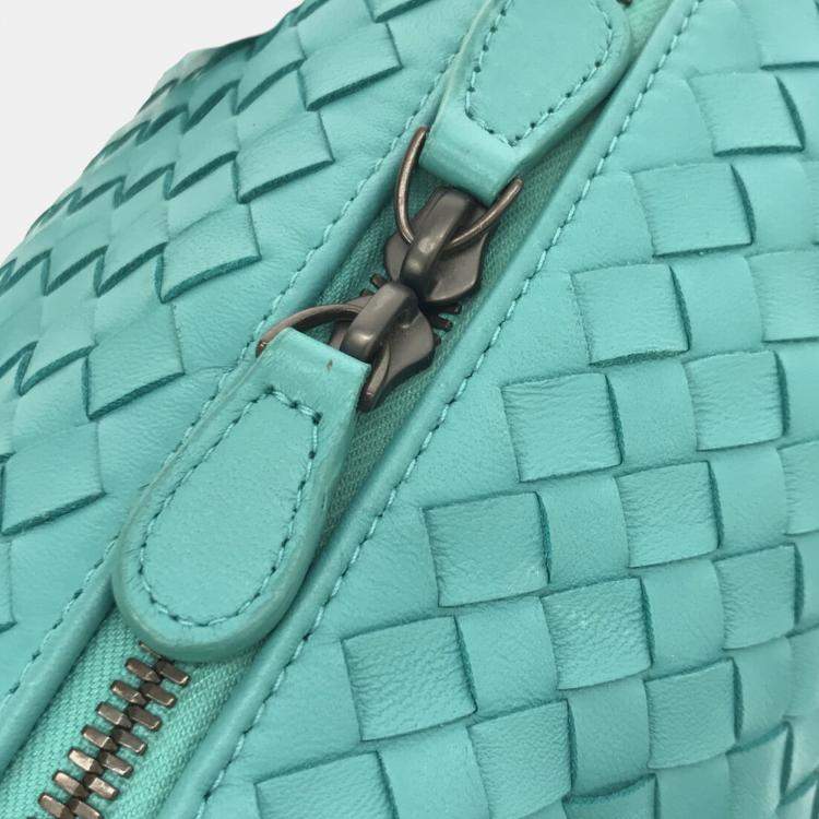 Pre Owned Bottega Veneta Blue Intrecciato Satchel