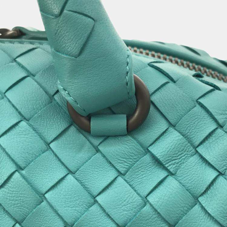Pre Owned Bottega Veneta Blue Intrecciato Satchel