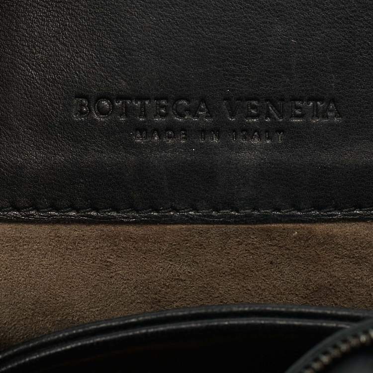 Pre Owned Bottega Veneta Black Intrecciato Leather Small Olimpia Shoulder Bag