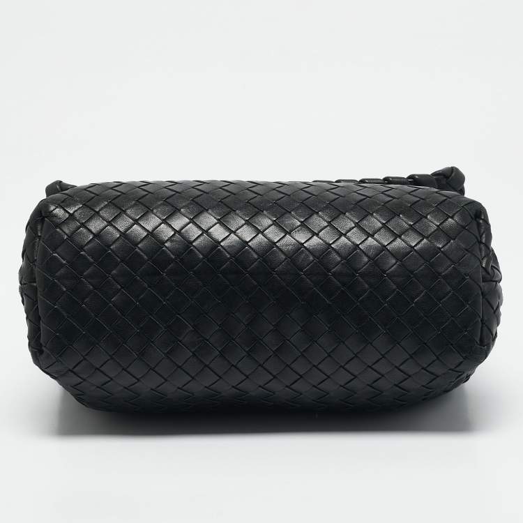 Pre Owned Bottega Veneta Black Intrecciato Leather Small Olimpia Shoulder Bag