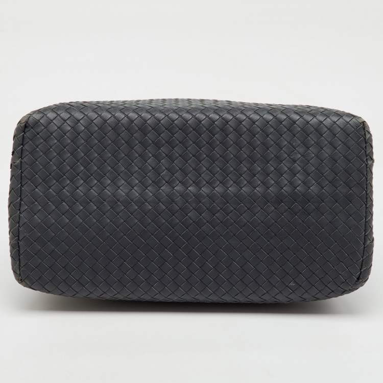 Pre Owned Bottega Veneta Grey Intrecciato Leather Medium Roma Tote