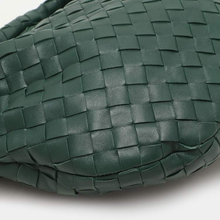 Pre Owned Bottega Veneta Green Intrecciato Leather Teen Jodie Hobo