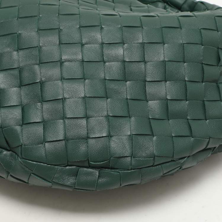 Pre Owned Bottega Veneta Green Intrecciato Leather Teen Jodie Hobo