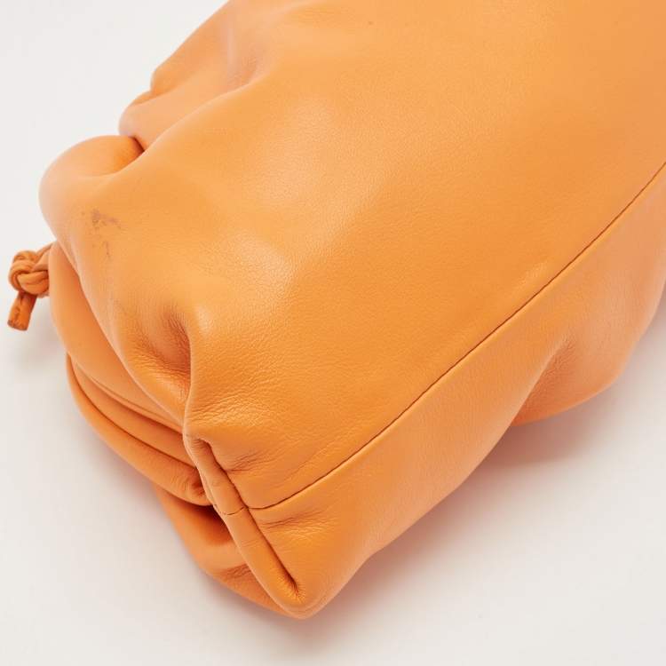 Pre Owned Bottega Veneta Orange Leather Mini The Pouch Bag