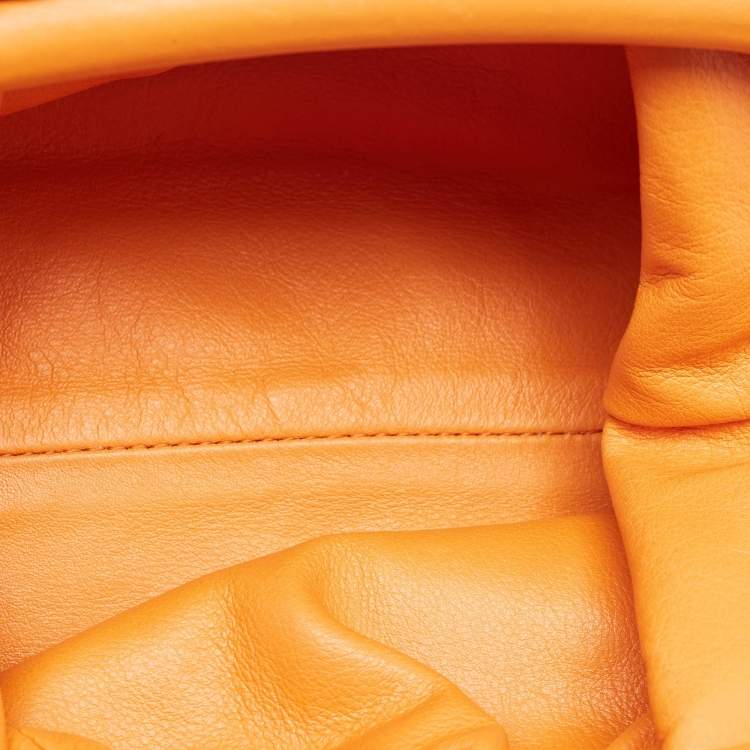 Pre Owned Bottega Veneta Orange Leather Mini The Pouch Bag