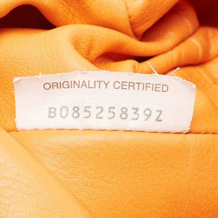 Pre Owned Bottega Veneta Orange Leather Mini The Pouch Bag