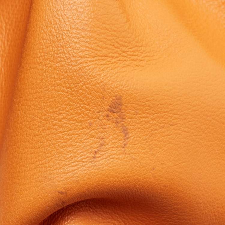Pre Owned Bottega Veneta Orange Leather Mini The Pouch Bag
