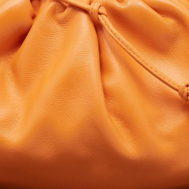 Pre Owned Bottega Veneta Orange Leather Mini The Pouch Bag