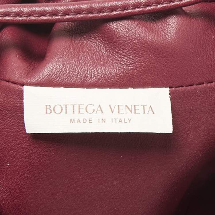 Pre Owned Bottega Veneta Burgundy Bordeaux Leather Mini The Pouch Bag