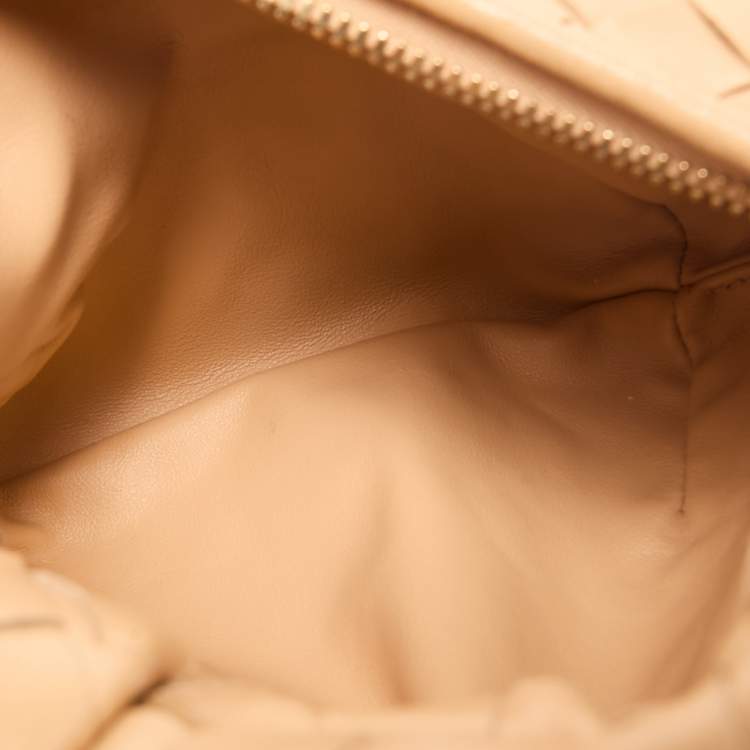 Pre Owned Bottega Veneta Beige Intrecciato Leather Mini Jodie Hobo