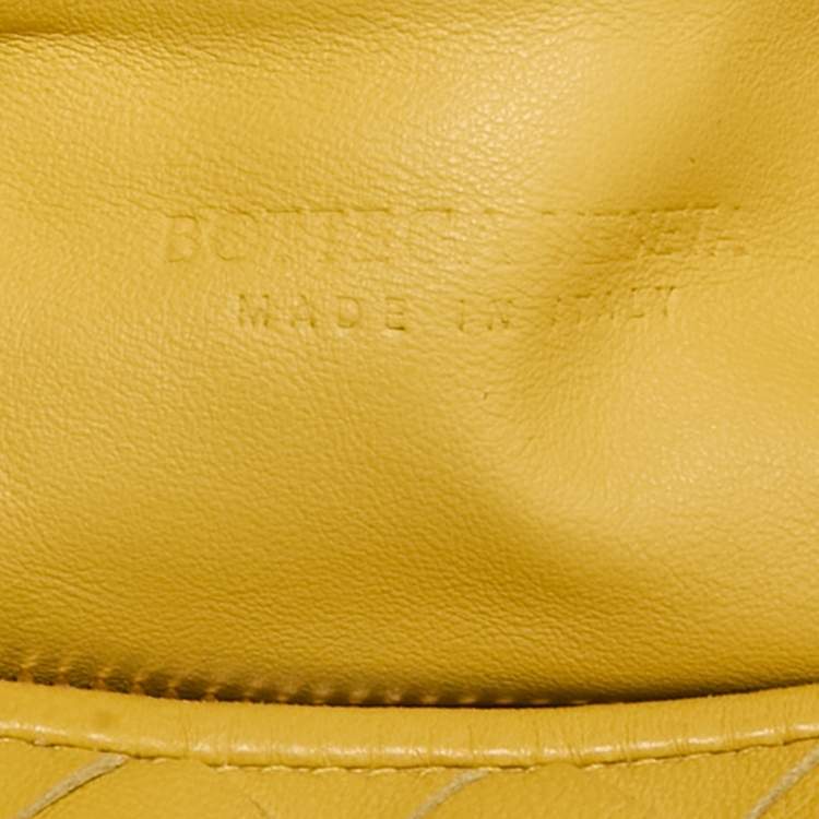 Pre Owned Bottega Veneta Yellow Intrecciato Leather Mini Jodie Hobo