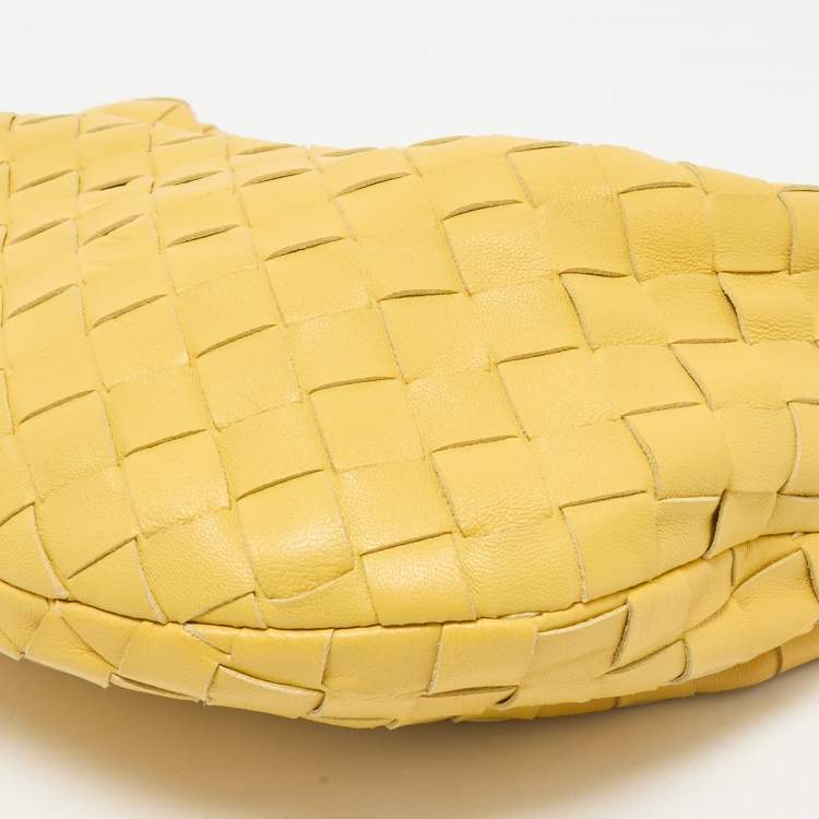 Pre Owned Bottega Veneta Yellow Intrecciato Leather Mini Jodie Hobo
