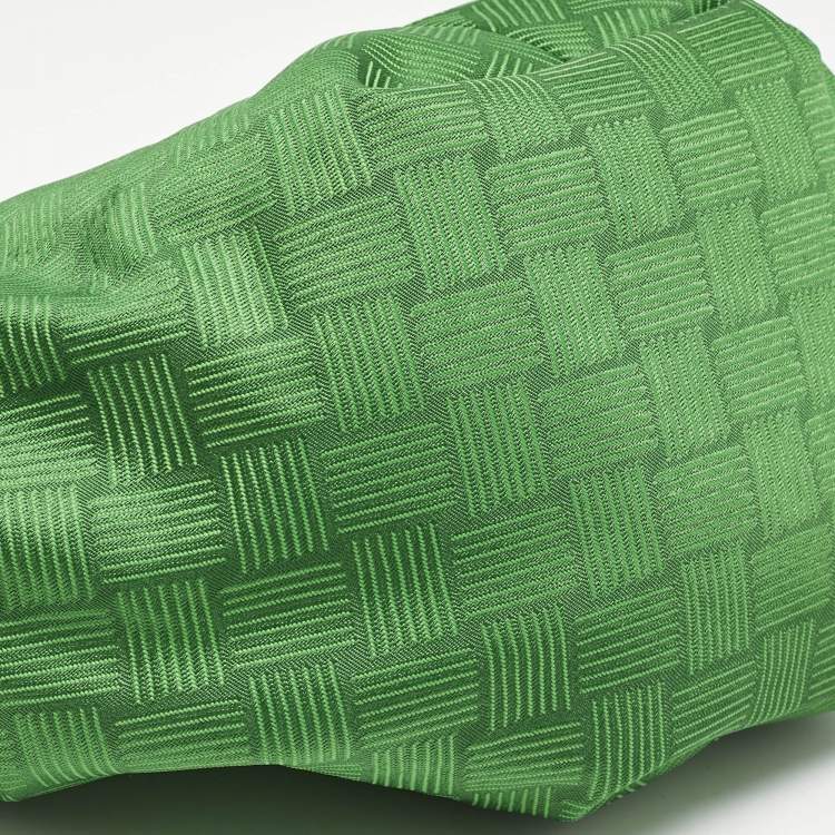 Pre Owned Bottega Veneta Green Intrecciato Print Fabric Mini BV Jodie Hobo