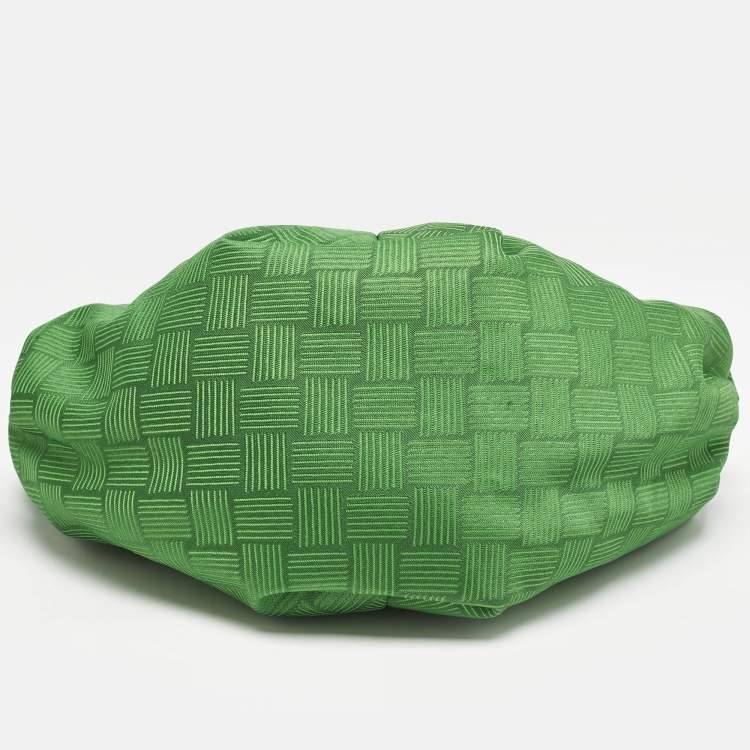 Pre Owned Bottega Veneta Green Intrecciato Print Fabric Mini BV Jodie Hobo