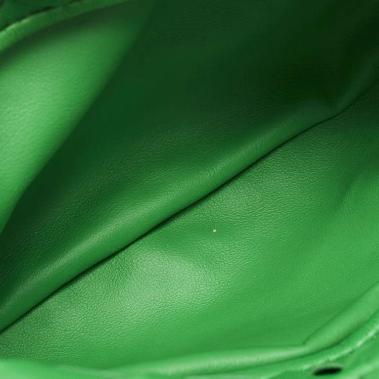 Pre Owned Bottega Veneta Green Intrecciato Leather Mini Jodie Hobo