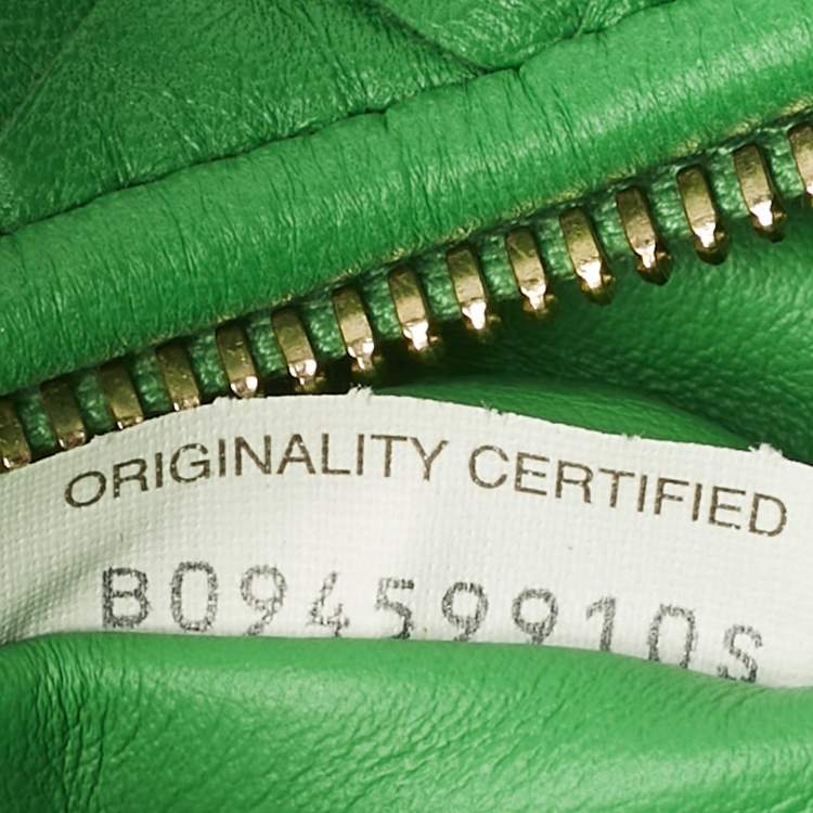Pre Owned Bottega Veneta Green Intrecciato Leather Mini Jodie Hobo