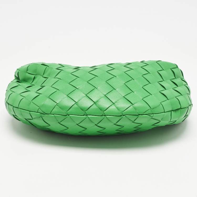 Pre Owned Bottega Veneta Green Intrecciato Leather Mini Jodie Hobo
