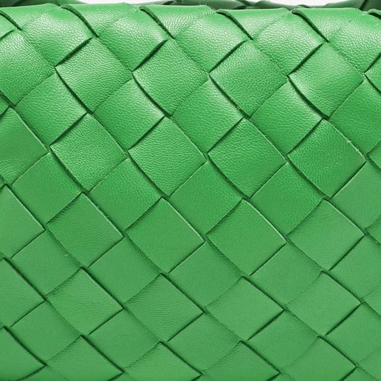Pre Owned Bottega Veneta Green Intrecciato Leather Mini Jodie Hobo