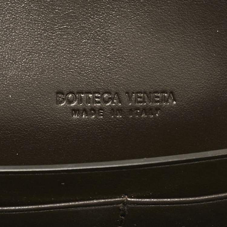 Pre Owned Bottega Veneta Dark Brown Intrecciato Leather Andiamo Long Clutch