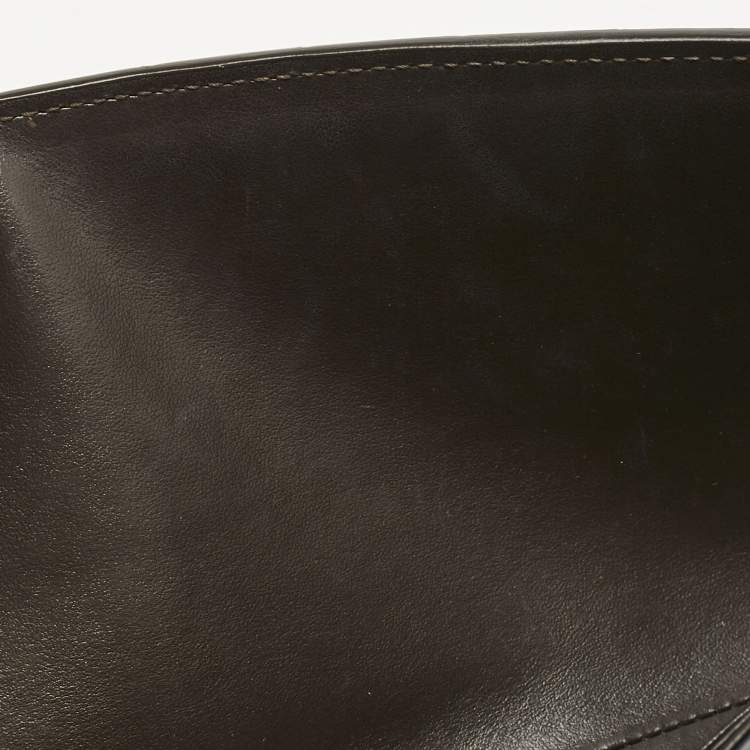 Pre Owned Bottega Veneta Dark Brown Intrecciato Leather Andiamo Long Clutch
