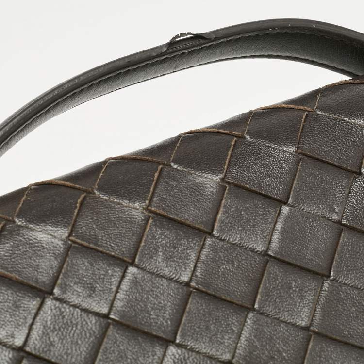 Pre Owned Bottega Veneta Dark Brown Intrecciato Leather Andiamo Long Clutch