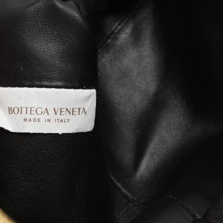 Pre Owned Bottega Veneta Metallic Gold Bark Leather Mini The Pouch Bag