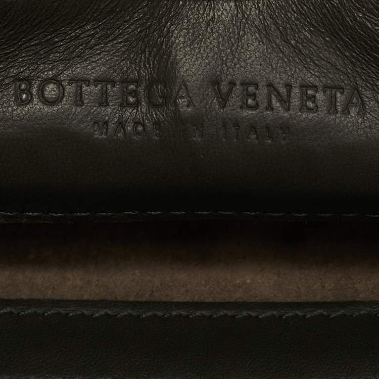 Pre Owned Bottega Veneta Grey Intrecciato Leather Flap Crossbody Bag