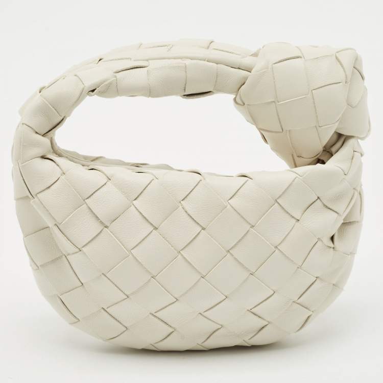Pre Owned Bottega Veneta White Intrecciato Leather Candy Jodie Bag